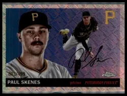 2025 Topps Chrome Platinum #197 Paul Skenes Topps Refractors #/499 - Image 1