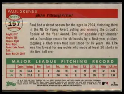 2025 Topps Chrome Platinum #197 Paul Skenes Topps Refractors #/499 - Image 2