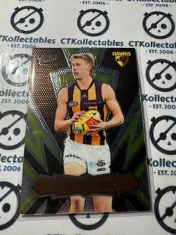 2025 AFL Footy Stars Luminous Lightning Gold Cam Mackenzie #382/399 Hawks LT114 - Image 1