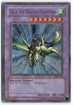 Yugioh - Gaia the Dragon Champion LOB-125 Unlimited - Secret Rare - Image 1