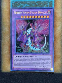 Yugioh Greedy Venom Fusion Dragon FUEN-EN010 Secret Rare 1st Ed NM - Image 1