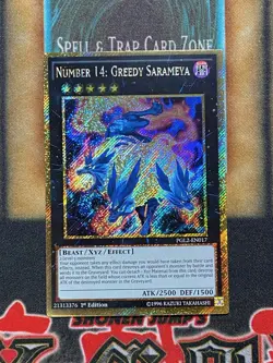 Yugioh Number 14: Greedy Sarameya PGL2-EN017 Gold Rare 1st Ed NM - Image 1