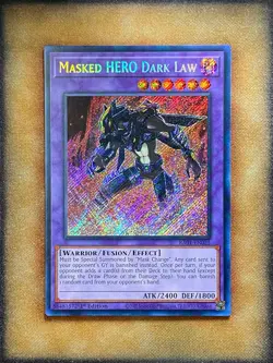Yugioh Masked HERO Dark Law RA01-EN025 Secret Rare 1st Ed NM - Image 1