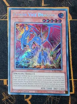 YUGIOH Power Vice Dragon (BLZD-EN002) Secret Rare 1st Edition Near Mint - Image 1