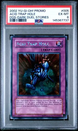 2002 YU-GI-OH! PROMO DDS-DARK DUEL STORIES #005 ACID TRAP HOLE PSA 6 - Image 1