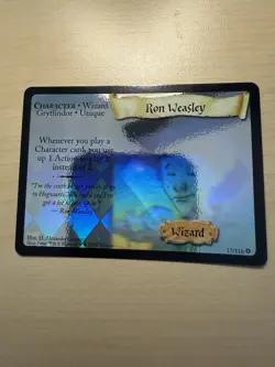Harry Potter TCG Ron Weasley Holo Foil 17/116 Base Set Card WOTC - Image 1