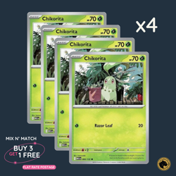 x4 Chikorita 008/132 Playset - Mega Evolution - Pokemon TCG - Image 1