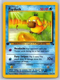 Psyduck 53/62 - Pokemon - 1st Edition Fossil - NM - Kagemaru Himeno - Image 1
