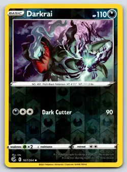 Darkrai 167/264 Reverse Holo - Pokemon : Fusion Strike - NM - Megumi Mizutani - Image 1