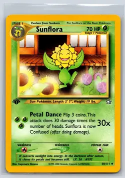 Sunflora 50/111 - Pokemon - 1st Edition Neo Genesis - NM - Kagemaru Himeno - Image 1