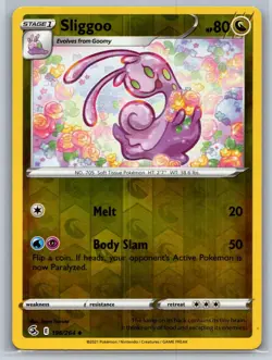 Sliggoo 196/264 Uncommon Fusion Strike Pokemon Reverse Holo Near Mint - Image 1
