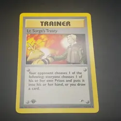 LT. SURGE’S TREATY 112/132 - 1ST EDITION - Gym Hero - WOTC Pokemon Card - NM - Image 1