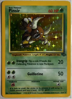 Pokemon TCG Pinsir Jungle Holo Rare Card 9/64 Unlimited Vintage WOTC MP - Image 1