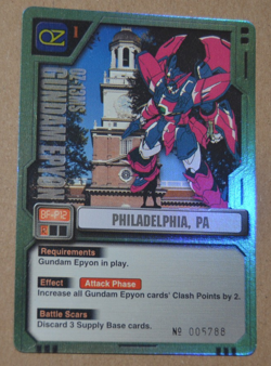 GUNDAM MS WAR TCG 2001 BANDAI FOIL PROMO BF-P12 PHILADELPHIA PA. EVENT CARD 5788 - Image 1
