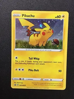 Pokemon TCG Pikachu SWSH039 Sword & Shield Holo Black Star Promo Card - Image 1