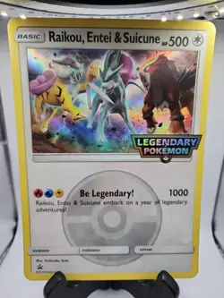 POKEMON JOHTO Raikou Entei Suicune Legendary JUMBO CARD (Jumbo/Oversized Size) - Image 1