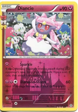 Pokemon TCG XY Generations Radiant Collection Holofoil Card RC22 Diancie - Image 1