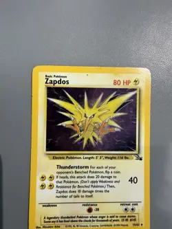 Zapdos 15/62 Original Holo Rare Fossil Set Pokemon Card 1999 WOTC TCG - Image 4