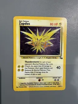 Zapdos 15/62 Original Holo Rare Fossil Set Pokemon Card 1999 WOTC TCG - Image 5