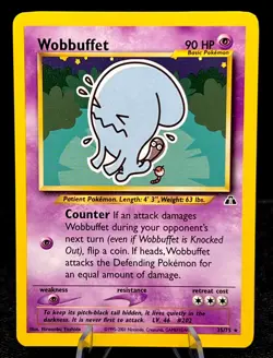 Wobbuffet 35/75 LP/MP Non Holo Rare Vintage Neo Discovery Pokemon Card! - Image 1