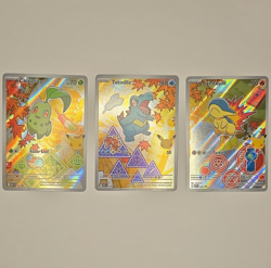 Pokemon TCG First Partners Illustrators Holo 3-Card Lot: Chikorita Totodile Cyn - Image 1