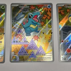 Pokemon TCG First Partners Illustrators Holo 3-Card Lot: Chikorita Totodile Cyn - Image 3