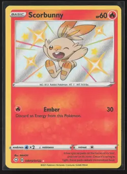 Scorbunny Shiny Holo Rare Shining Fates: Shiny Vault SV015/SV122 NM Pokemon Card - Image 1