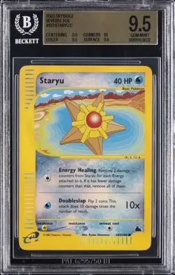 2003 POKEMON: E-CARD SERIES SKYRIDGE - COMMON - REVERSE FOIL STARYU BGS 9.5 - Image 1