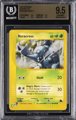 2003 POKEMON: E-CARD SERIES SKYRIDGE - COMMON - REVERSE FOIL HERACROSS BGS 9.5 - Image 1
