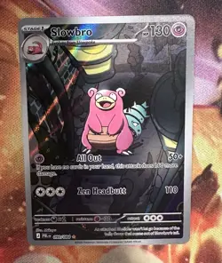 Slowbro IR Illustration Rare 090/084 Pitch Black Card in hand !! Pokemon English - Image 1
