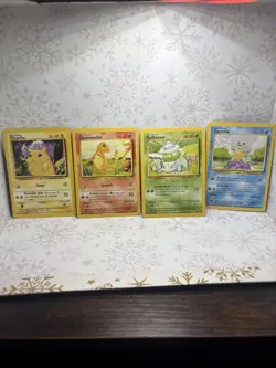 Lot Of 4 Pokemon Cards - Base Set Starters LP/MP As Pictured - Image 1