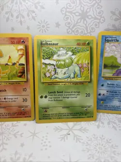 Lot Of 4 Pokemon Cards - Base Set Starters LP/MP As Pictured - Image 4