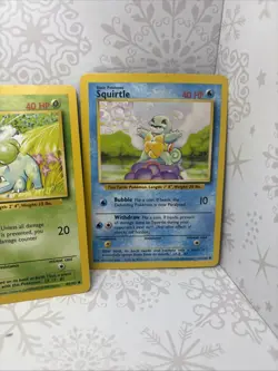 Lot Of 4 Pokemon Cards - Base Set Starters LP/MP As Pictured - Image 5