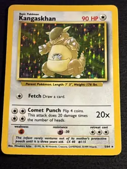 Kangaskhan 5/64 Pokemon TCG Jungle Holo Rare No Symbol ERROR Card MP+ - Image 1