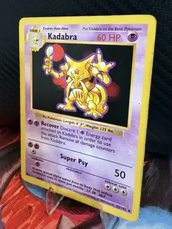 Kadabra 32/102 Base Set Shadowless Pokemon Card WOTC 1999 MP Vintage - Image 2