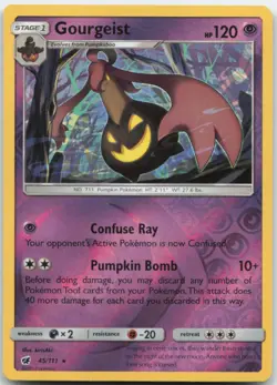 Gourgeist 45/111 Reverse Holo SM - Crimson Invasion Pokemon Card NM - Image 1