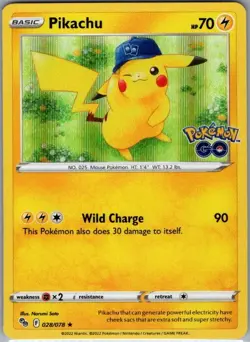 Pikachu 028/078 Holo Pokemon GO - Pokemon Card - NM - Image 1