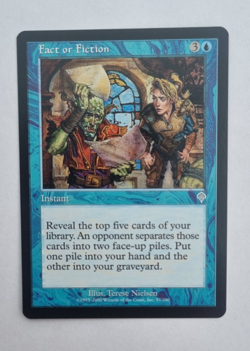 MTG Fact or Fiction, Instant, Invasion, 57/350, Uncommon, Vintage, NM, Unplayed - Image 1