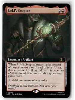 Loki's Scepter (Extended Art) 367 Commander: Marvel Super Heroes Magic: NM - Image 1