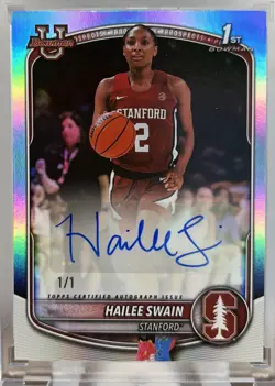 🔥2025-26 Bowman 1st Bowman Hailee Swain Auto Refractor 1 /1 Autograph🔥RARE - Image 1