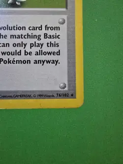 Pokemon Breeder 76/102 Rare Base Set Unlimited Pokemon HP - Image 4