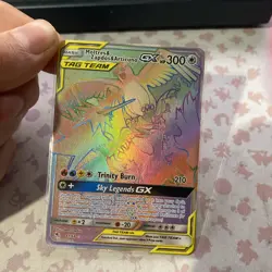 MOLTRES & ZAPDOS & ARTICUNO GX 69/68 RAINBOW RARE HIDDEN FATES POKEMON - Image 1