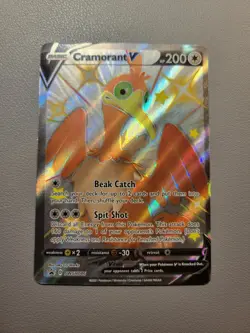 Pokemon TCG Cramorant v SWSH086 Shining Fates Promo Card Near Mint Condition - Image 1
