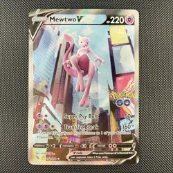Pokemon TCG Mewtwo V 072/078 Pokemon GO Alternate Full Art Ultra Rare Holo Card - Image 1