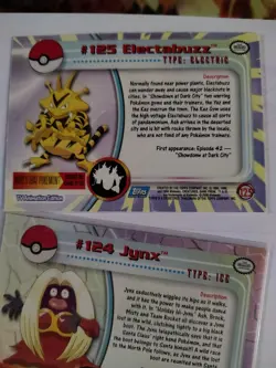 Topps Pokemon Electabuzz #125, Jynx #124 & More TV Animation 5-Card Lot - Image 4