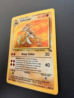 Kabutops 9/62 Fossil Set Holo Rare Vintage Pokemon Card WOTC 1999 TCG MP - Image 3
