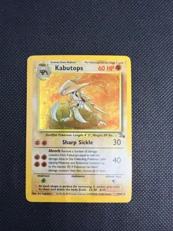 Kabutops 9/62 Fossil Holo Rare Pokemon TCG WOTC MP - Image 1