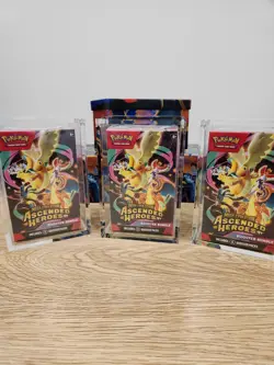 3x Pokemon TCG Acrylic Booster Bundle Case - Fits Ascended Heroes Onwards - Image 1