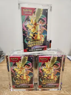 3x Pokemon TCG Acrylic Booster Bundle Case - Fits Ascended Heroes Onwards - Image 2