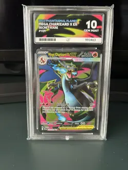Pokemon TCG Mega Charizard X 109/094 Phantasmal Flames Ace Label 10 - Image 1